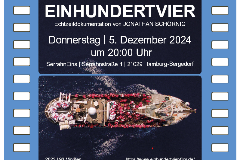 EINHUNDERTVIER – Echtzeitdokumentation einer Seenotrettung im Mittelmeer im KINOeins in Bergedorf